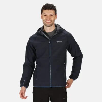 Regatta Men's Arec II Hooded Softshell Walking Jacket Navy Seal Grey