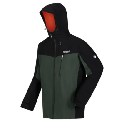 Regatta Men's Birchdale Waterproof Shell Hooded Walking Jacket Deep Forest Black