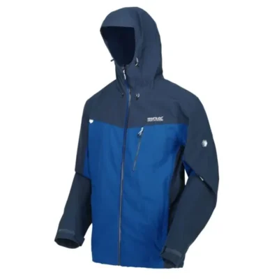 Regatta Men's Birchdale Waterproof Shell Hooded Walking Jacket Nautical Blue Dark Denim