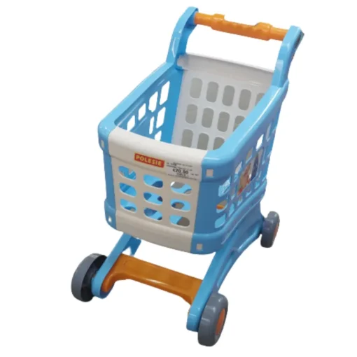 blue shopping trolley