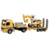 bruder 01852 mb actros low loader truck and liebherr excavator 3