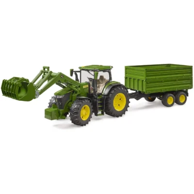 Bruder John Deere 7R 350 with Frontloader and Tandemaxle Tipping Trailer