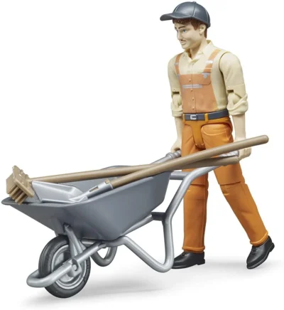 Bruder Municipal Worker Set - Man & Wheelbarrow