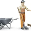 Bruder Municipal Worker Set - Man & Wheelbarrow 3 bruder municipal worker set man wheelbarrow 3