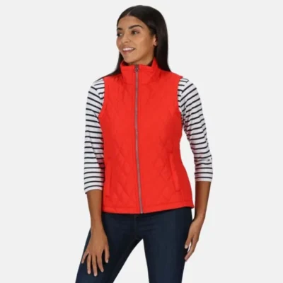 Regatta Women's Charna Insulated Diamond Quilted Bodywarmer True Red Ditsy
