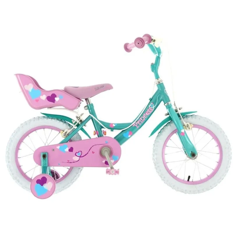 dawes princess 14 girls bike with doll carrier