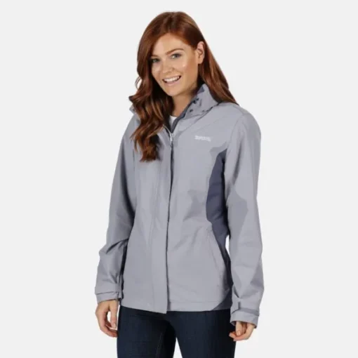 daysha lightweight waterproof walking jacket with concealed hood dapple onyx grey