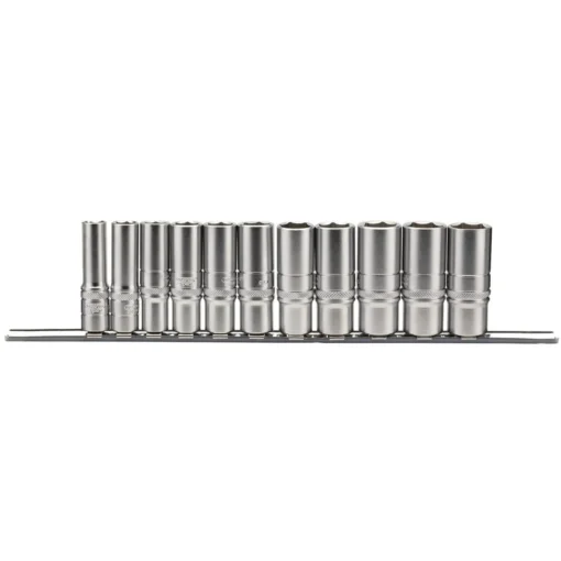 draper 11 piece imperial socket set on a metal rail 38sq