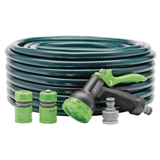 draper 12 mm bore garden hose and spray gun kit 30 m