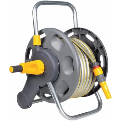 Hozelock 60m 2-in-1 Hose Reel & 50m Multipurpose Hose