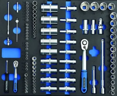 gereedschapswagen d2 compact 5 laden gevuld in foam 214dlg 1