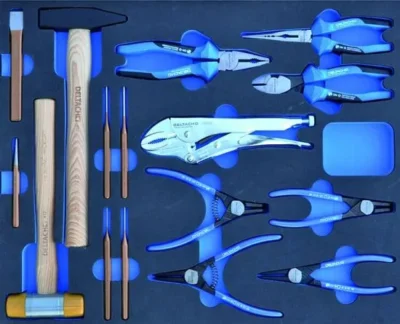 gereedschapswagen d2 compact 5 laden gevuld in foam 214dlg 2