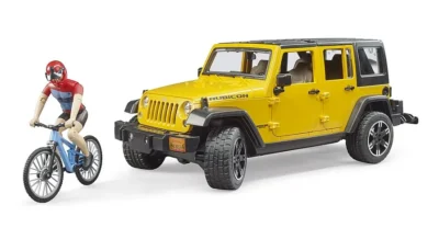 jeep wrangler rubicon w. mountain bike and cyclist 1