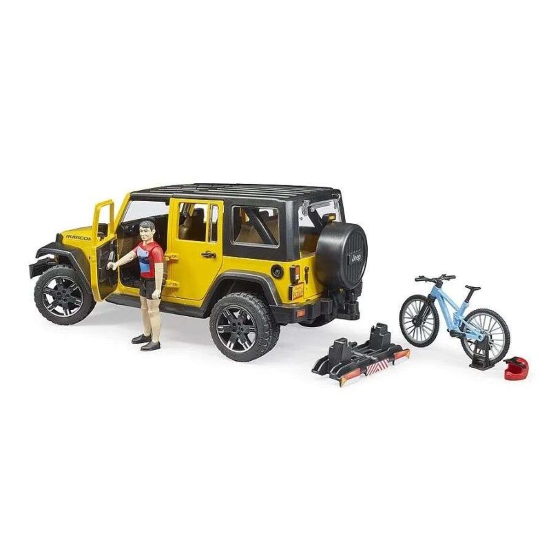 jeep wrangler rubicon w. mountain bike and cyclist 2