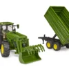 john deere 7r 350 with frontloader and tandemaxle tipping trailer 2