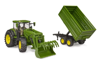 john deere 7r 350 with frontloader and tandemaxle tipping trailer 2