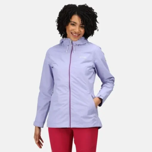 lightweight waterproof hooded walking jacket lilac bloom