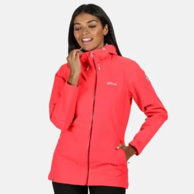 Regatta Women's Hamara III Lightweight Waterproof Hooded Walking Jacket Neon Pink