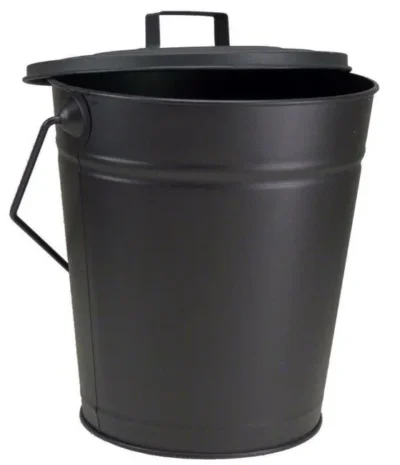 Mansion Metal Black Coal Bucket & Lid