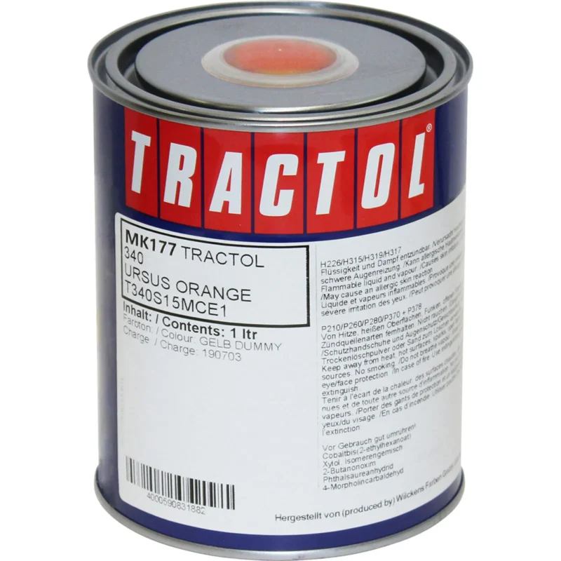 orange ursus 1ltr tractol paint