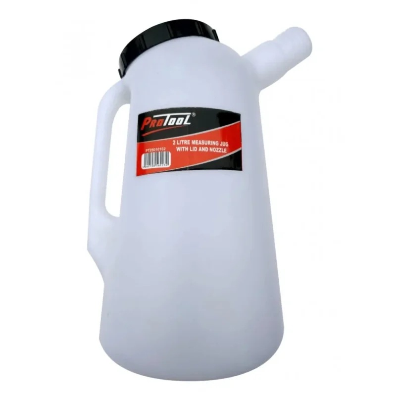 protool 2 litre measure jug with lid and nozzle