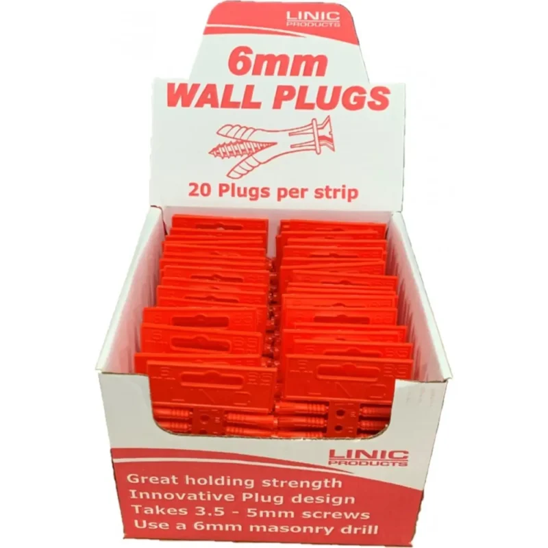 ptwp06r protool 6mm red wall plug priced for box of 50