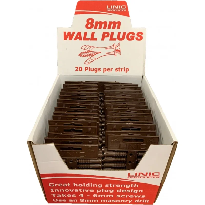 ptwp08b 8mm brown wall plug draper 50 piece