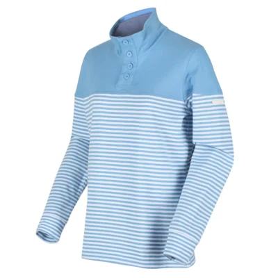Regatta Women's Camiola Lightweight Funnel Neck Sweatshirt Blue Skies Stripe