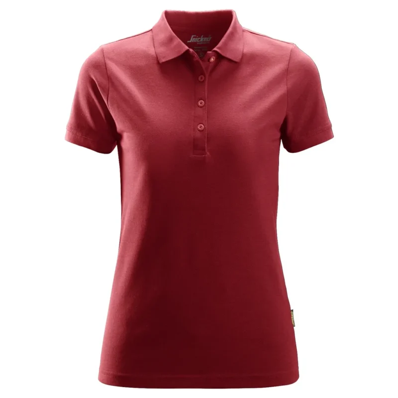 snickers 2702 womens red polo shirt