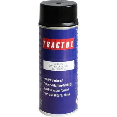 Tractol Paint 400ml Spray Can Gloss Black