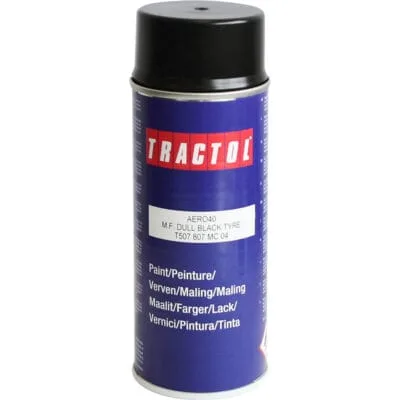 Tractol Paint 400ml Spray Can Dull Black