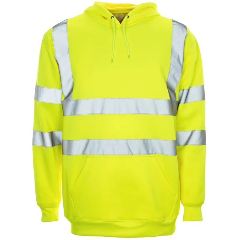 supertouch hi vis yellow hooded sweatshirt