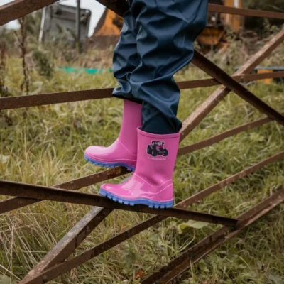 swampmaster child tractor wellington wellies boot pink