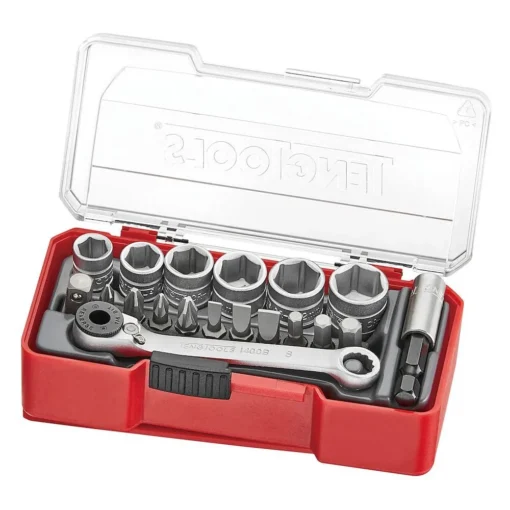 teng tools tj1419 14 socket set 6pt with belt clip 19 pieces