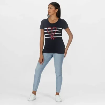 Regatta Kimberley Walsh Filandra IV Graphic T-Shirt Navy Heart Print