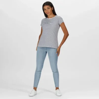 Regatta Kimberley Walsh Olwyn Striped Carpe Diem T-Shirt Navy