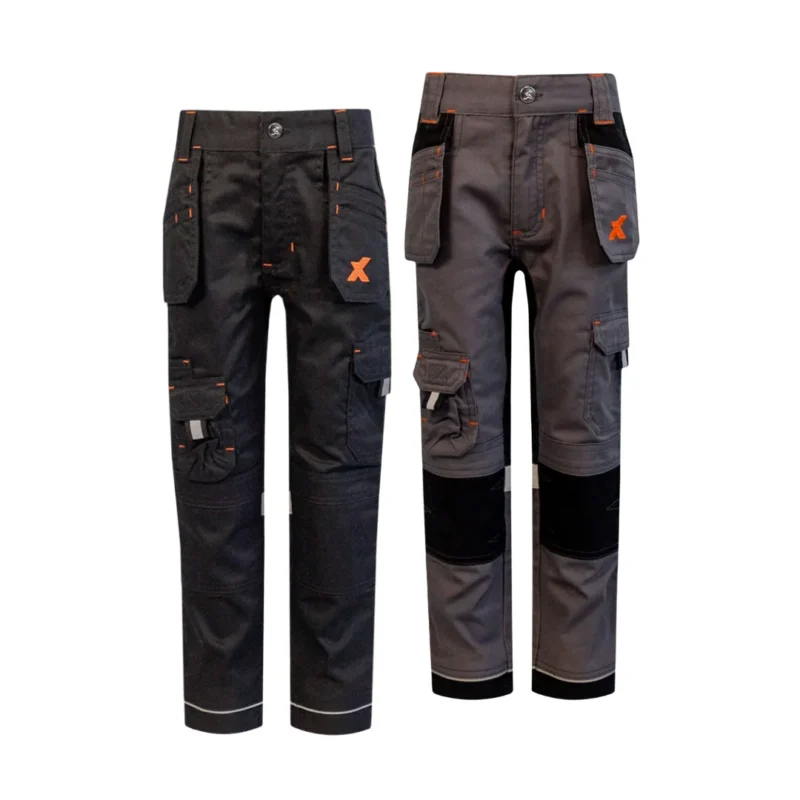 xpert pro junior stretch work trouser black grey