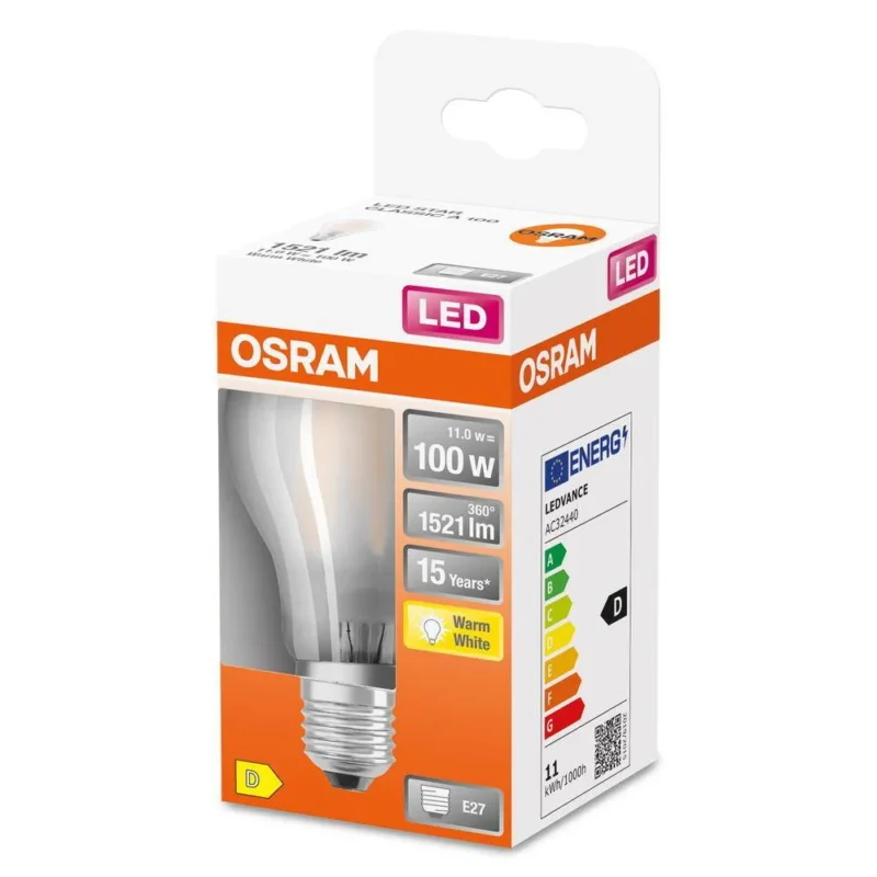 osram 4058075124660 led monochrome eec d a g e 27 pear shape 11 w 100 w 4