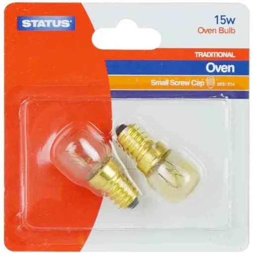 status ses e14 15w oven bulb twin pack