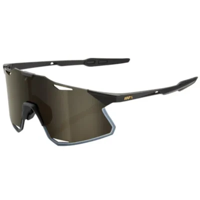 100% Hypercraft Glasses Soft Tact Matte Black / Gold Lens