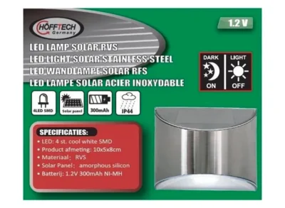 Hofftech LED Solar Lamp RVS