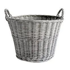 Slemcka Contemporary Grey Wicker Log basket 450mm