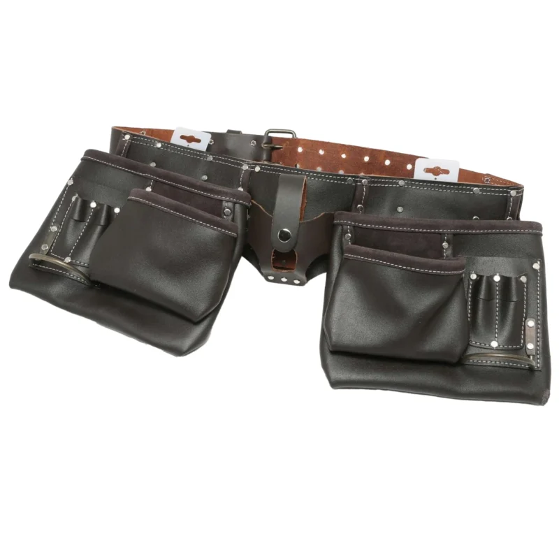 hilka heavy duty oil tanned double leather tool belt professional joiners pouch