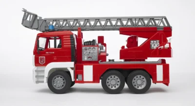 Alternative view of Bruder MAN TGA Fire engine with selwing ladder