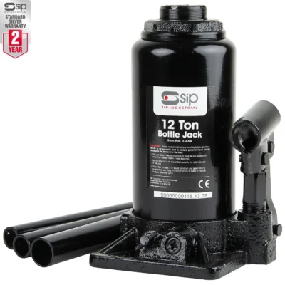 SIP 12 TON Bottle Jack 03658 - Heavy-Duty, Adjustable Lifting, Overload Protection