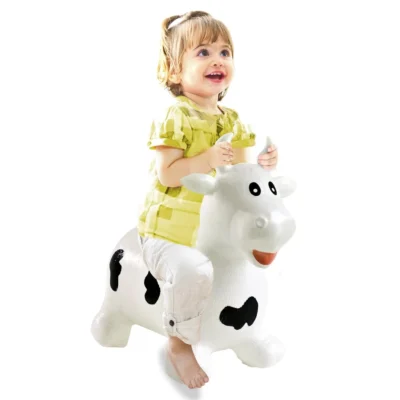 Jamara Bouncing Animal Cow White/Black with Pump