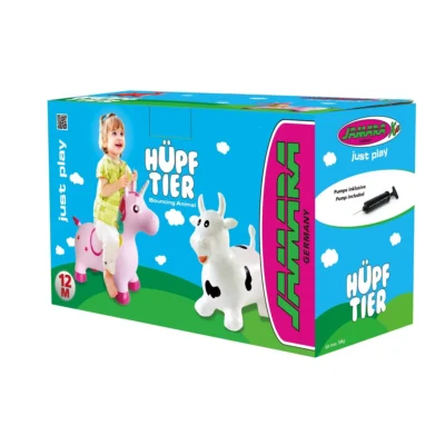 460318 jamara bouncing animal cow whiteblack with pump 3