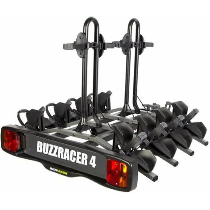 77 027 buzzrack buzzracer 4 tow bar mount bike rack fits 4 bikes tilting function 1