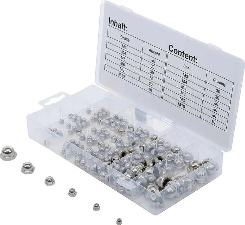 bgs 14130 cap hex nut assortment 150 pcs 1