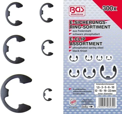 bgs 8039 metric e clip assortment 1.5 22 mm 300 pc 3